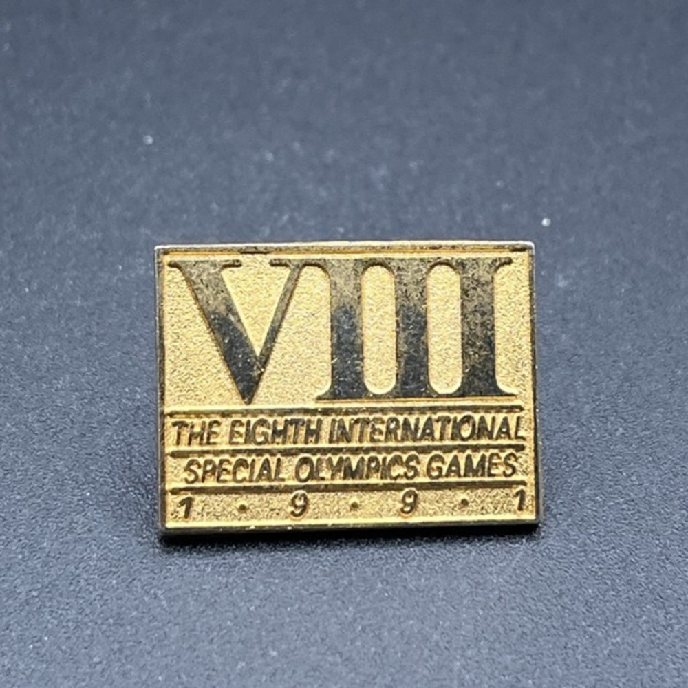 Vintage 1991 Eighth International Special Olympic Games Gold Tone Lapel Hat Pin